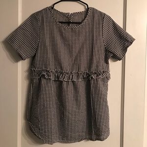 Worn once! Checkered short sleeve top
